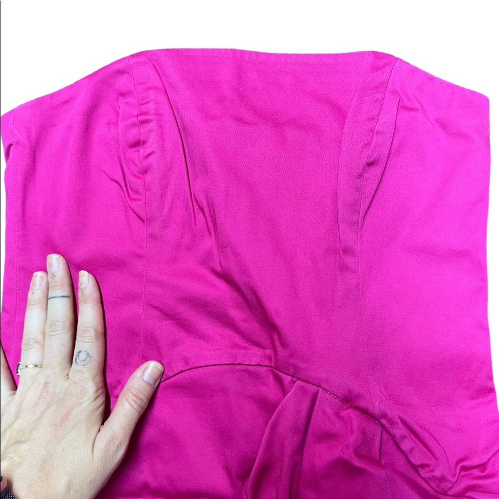 French Connection | Pink Strapless Ruffle Dress - Picture 3 of 13